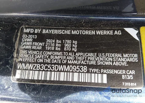 2013 Mini Countryman Cooper from USA, damaged, VIN WMWZB3C53DWM09538